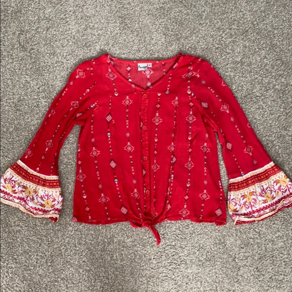 Mudd Girls loose fitting tribal print blouse